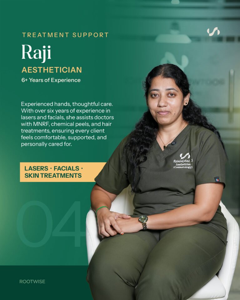 Raji, Aesthetician with 6+ years of experience in lasers and facials
